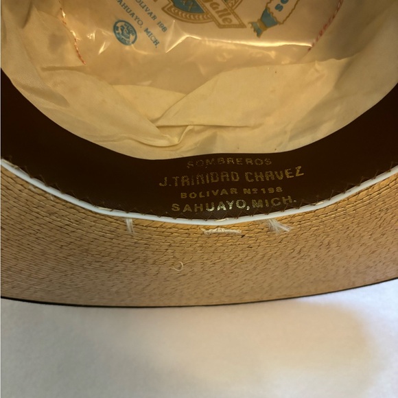 Vintage Size 5 Straw Flat Hat from Mexico - Picture 3 of 7